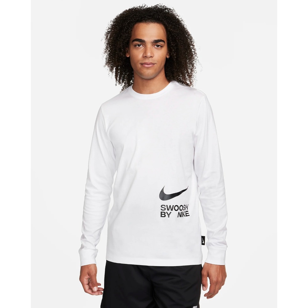 Nike Sportswear Swoosh By Nike Longsleeve Tee Mens Size XXL White Crewneck